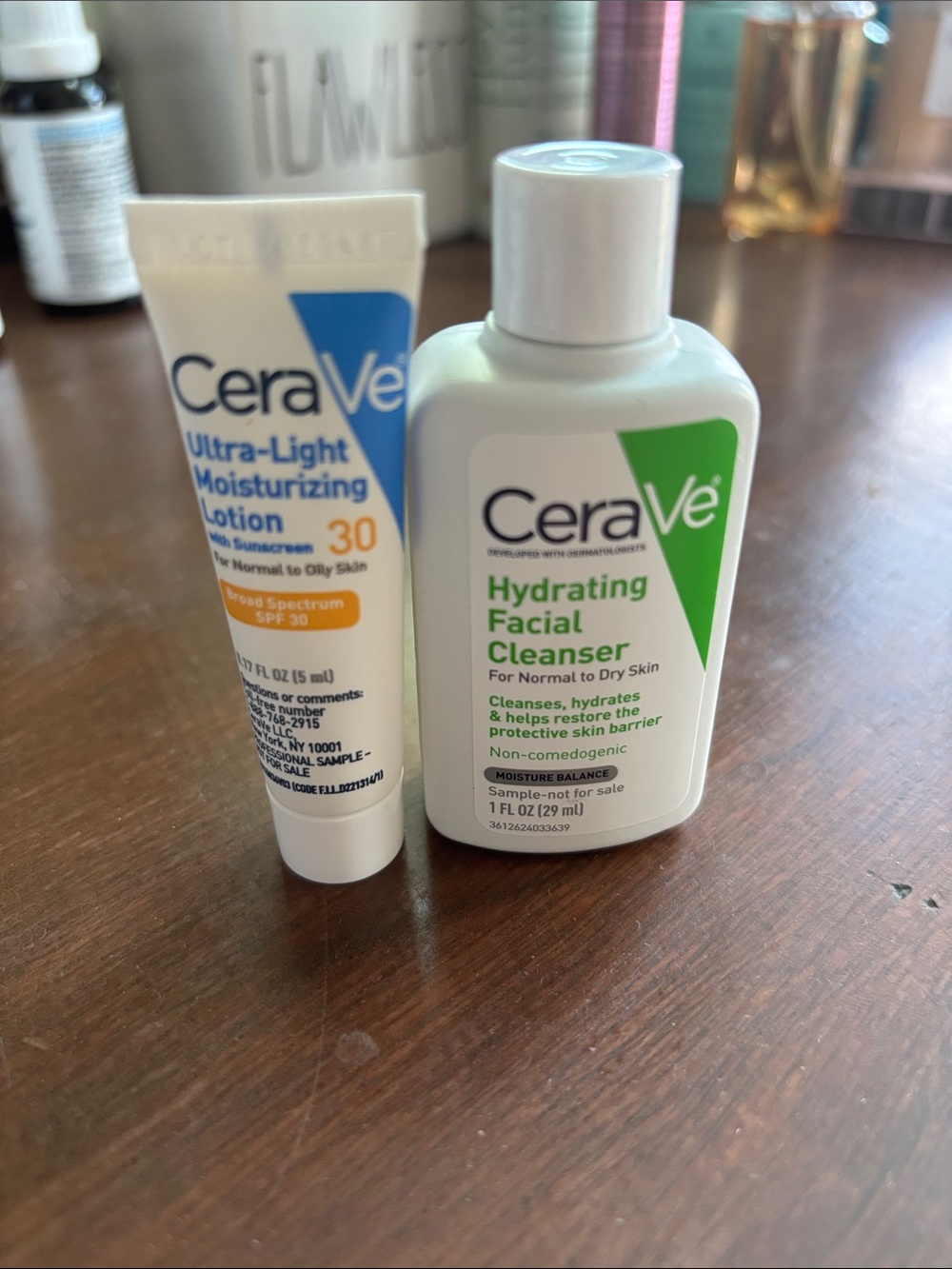 Cera Ve Facial Cleanser and Lotion- White/Green